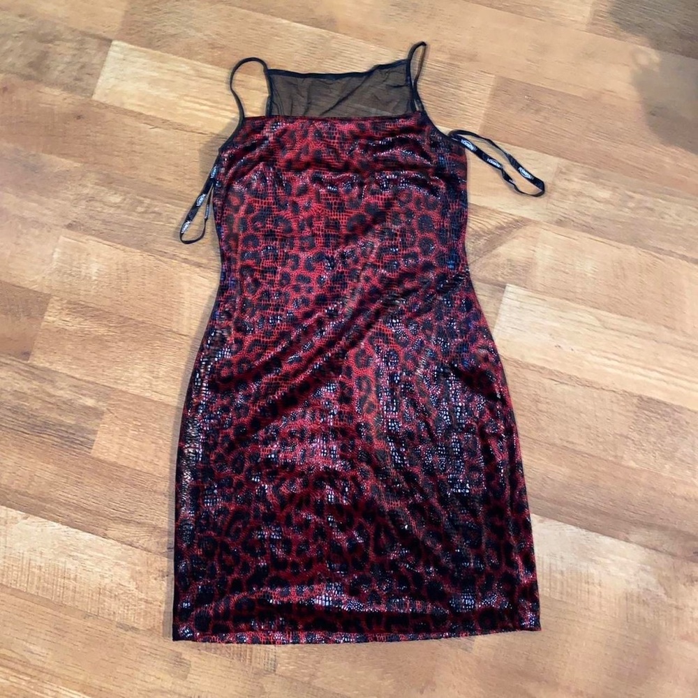 vintage leopard snakeskin club dress